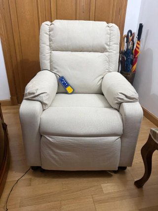 Sillón eléctrico beige tela