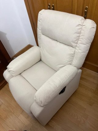 Sillón eléctrico beige tela