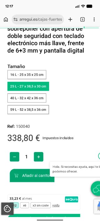 Caja fuerte Arregui como nueva. Leroy Merlín