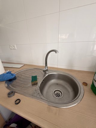 Cocina,nevera , vitro, fregadero, muebles,encimera