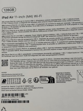 iPad Air M4 2026 Plata/morado Factura y Garantía.