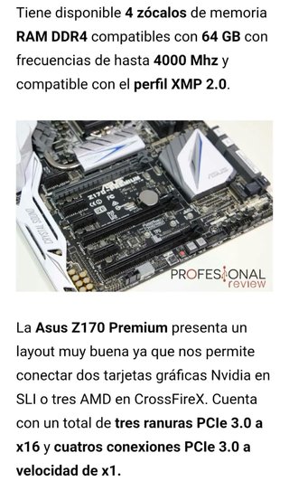 Placa Base Asus Z170-PREMIUM + CPU i7 7700