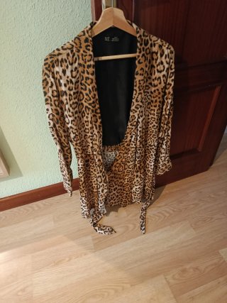 Vestido TRF estampado leopardo