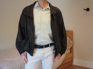 Chaqueta de cuero negra vintage