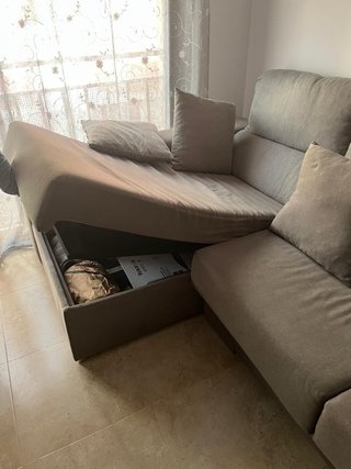 Sofá modular gris y beige