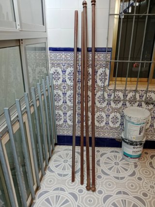 Barras de cortina de madera con remates soportes 6
