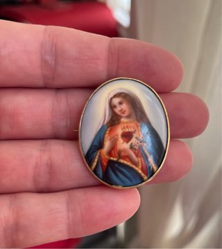 Broche antiguo religioso Inmaculada Concepción