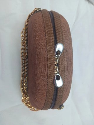 Bolso Clutch Bronce Dorado Cadena
