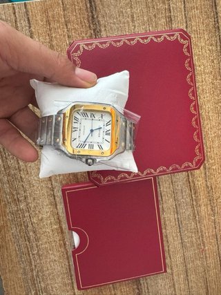 Reloj Cartier Santos Dorado y plateado