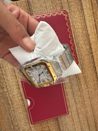 Reloj Cartier Santos Dorado y plateado