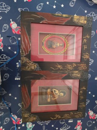 Set 2 Cuadros Buda Madera y Cristal.