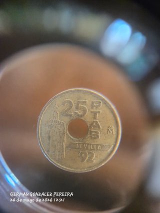 Moneda 25 Pesetas Expo 92 Sevilla