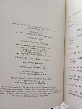 'Historia del espíritu griego', W. Nestle (2010)