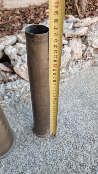 2 grandi bossoli cannone artiglieria WW1 WW2
