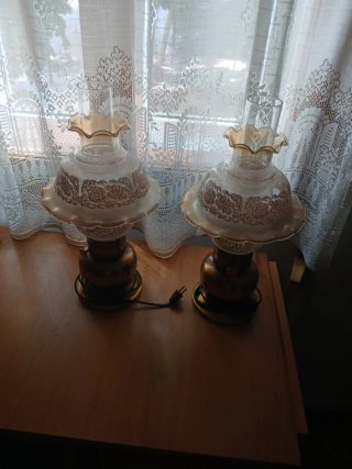 Lámparas de mesa vintage y cristal