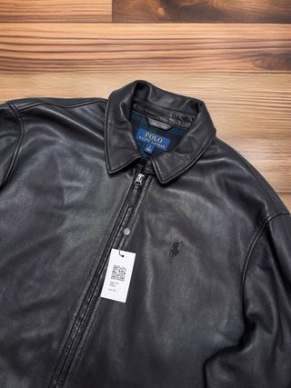 Cazadora Harrington Cuero Ralph Lauren Talla L