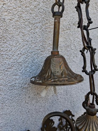 Antico Candelabro Ottone e Cristallo