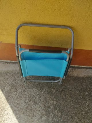 Silla de playa plegable azul