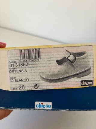 Zapato niña Chicco blanco talla 25