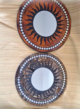 Specchi Decorativi Sole in Legno e Cristallo