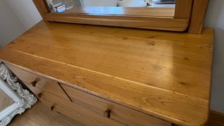 Cómoda tocador madera maciza espejo vintage