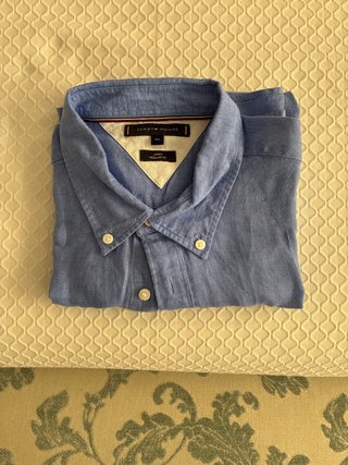 Camisa Lino Tommy Hilfiger XXL Azul claro
