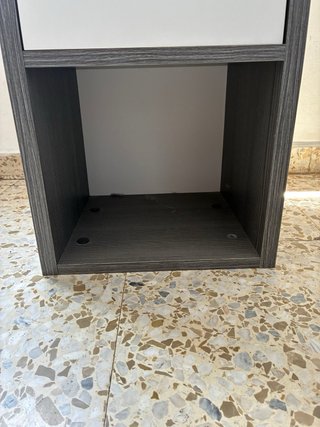 Mueble auxiliar baño gris y blanco