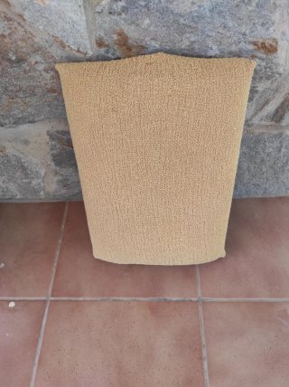 Banqueta Reposapiés Tapizada Cuadros, con funda