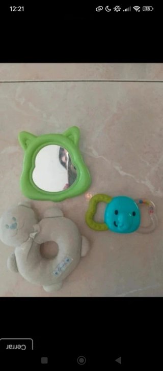 Lote Juguetes Bebé Peluche Sonajero Espejo
