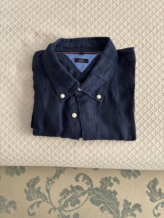 Camisa Lino Tommy Hilfiger Azul XXL