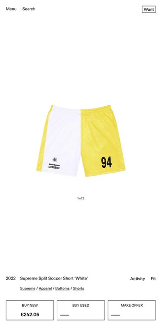 Camiseta y pantalon Supreme Split M Amarillo
