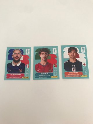 Cromos Panini Mundial 2026 Théo, João Félix, Kubo