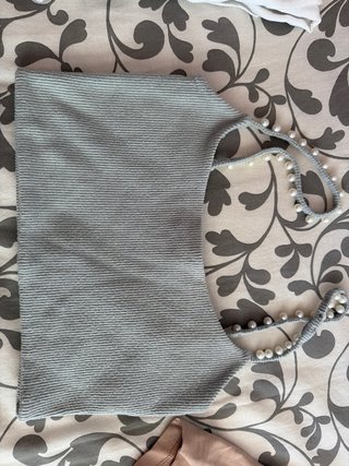 Camiseta Zara Negra Perlas Talla M