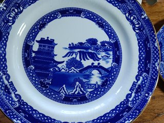 3 Platos Porcelana Inglesa Ringtons Willow