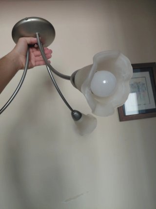 Lámpara de salón plata y cristal