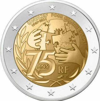 MONEDA CONMEMORATIVA 2€ FRANCIA 2021. UNICEF