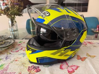 Casco Moto HJC C70 Amarillo/Azul