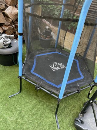 Cama elástica de jardín con red de seguridad