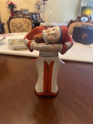 Botella de porcelana figura hombre