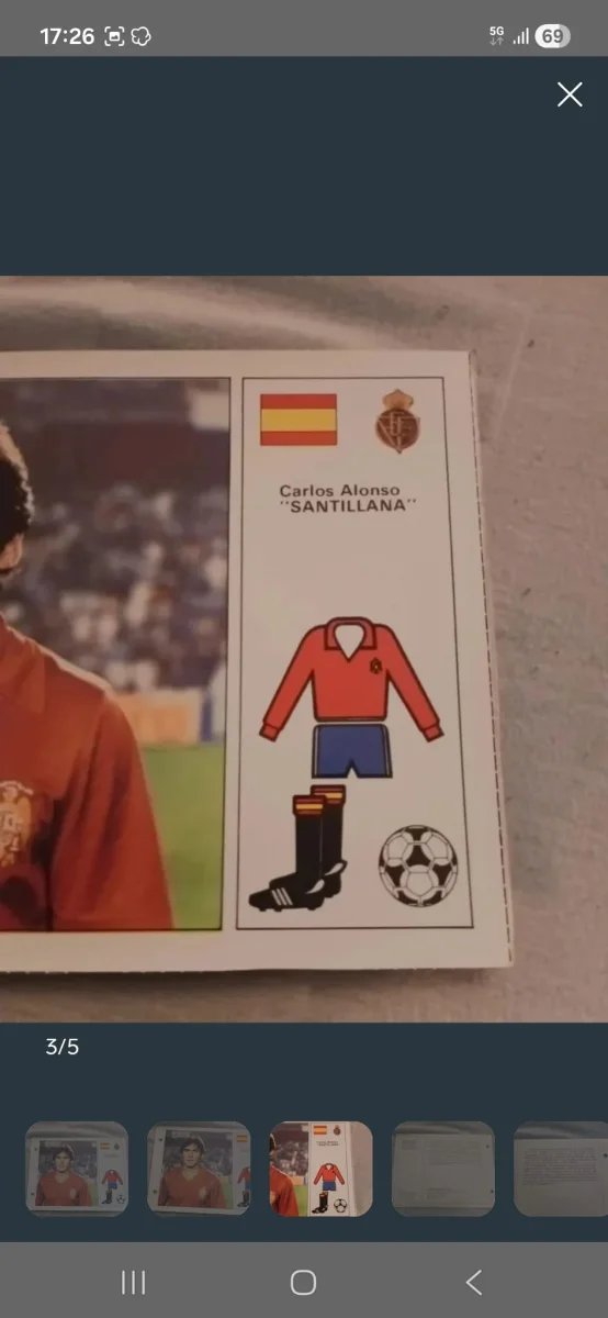 1982 santillana ficha mundial original España-Real