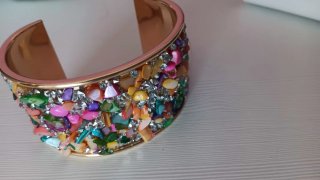 Pulsera Brazalete Multicolor Piedras y Brillantes