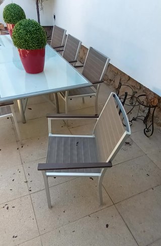 Mesa Comedor Exterior El Corte Inglés + 8 Sillas