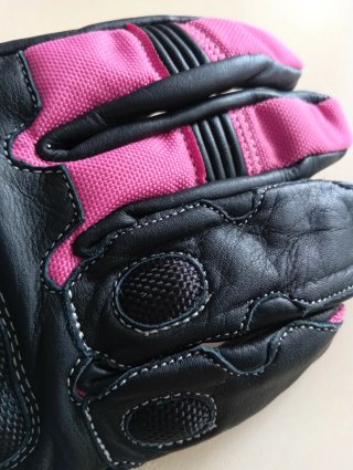 Guantes de moto LOVO negros y rosas talla XS mujer