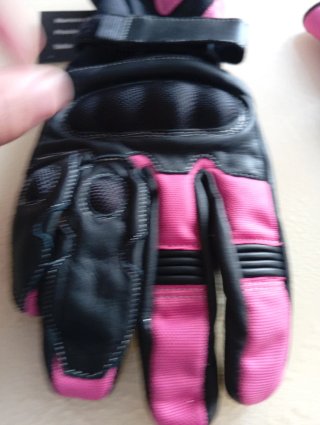 Guantes de moto LOVO negros y rosas talla XS mujer