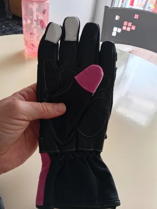 Guantes de moto LOVO negros y rosas talla XS mujer
