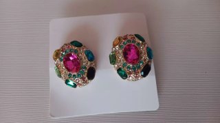 Pendientes fiesta piedras multicolor