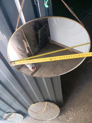 Set di 3 Specchi Rotondi Dorato