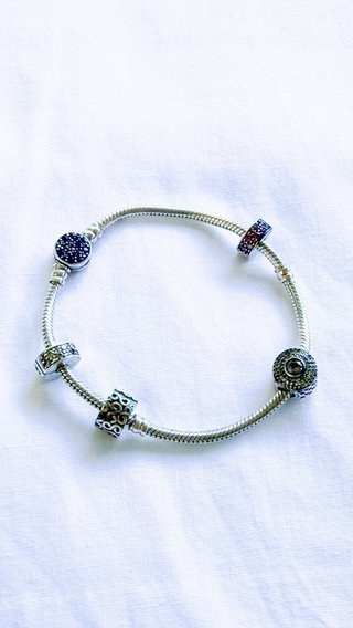 Pulsera Pandora Plata con Abalorios de 20 cm