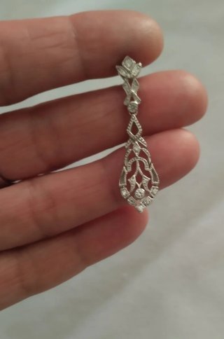 Pendientes largos plata con circonitas