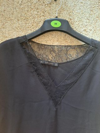 Blusa Zara Negra Talla M